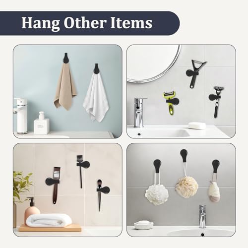 Magnetic Silicone Shower Curtain Clips for Liner 3 Packs (Black) | Self Adhesive, Windproof Splash Holders, Prevent Water Splashing Out, Shower Curtains Keeper, Keep Curtain Closed to Wall - size: 3.3"W x 1.3"L