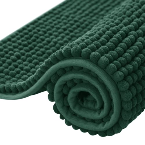 SUBRTEX Bathroom Rugs, 24" x 44" Chenille Bath Rug Soft Short Plush Bath Mat Soft Shower Mat Water Absorbent Shower Mat Quick Dry Machine Washable, Celadon - color: Celadon, size: 24" X 44" (Rectangular)
