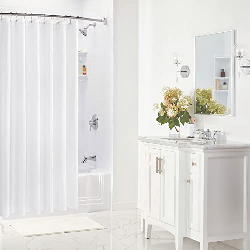 White Fabric Waterproof Shower Curtain or Liner, 36 x 72 | Fabric Shower Curtain Liner, Soft Cloth, Hotel Quality, Modern Style, Water-Resistant, Machine Washable - color: Fabric-white, size: 36"W x 72"L (Pack of 1)
