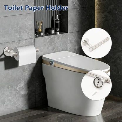 NearMoon Bathroom Accessories Set 6 Pieces, SUS304 Stainless Steel Bathroom Hardware Set, Shower Towel Rack for Kitchen, Towel Holder Wall Mounted (16 Inch, Brushed Nickel)
