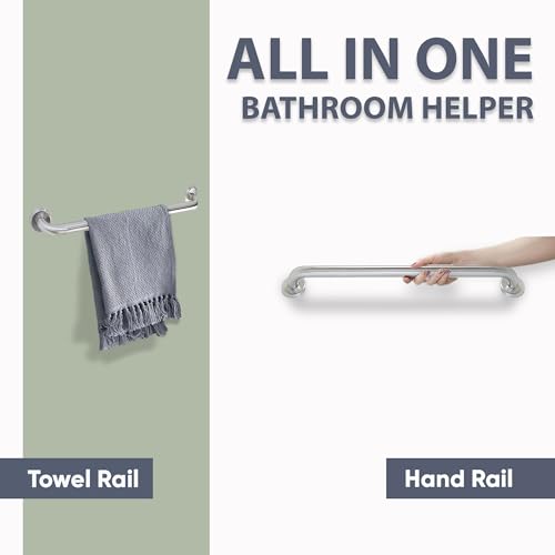 Grab Bar for Bathtub Shower - 1.5" Dia. / Stairs Bed Toilet Bathroom / Stand Assist & Safety Handrail / 304 Stainless Steel / Smooth Grip / 32" - color: Stainless Steel, size: 32 in. Smooth Grip