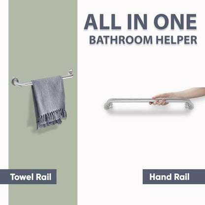 Grab Bar for Bathtub Shower - 1.5" Dia. / Stairs Bed Toilet Bathroom / Stand Assist & Safety Handrail / 304 Stainless Steel / Smooth Grip / 32" - color: Stainless Steel, size: 32 in. Smooth Grip