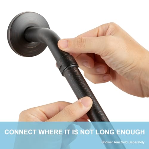 OFFO Shower Head Extension Arm 16 in, Oil Rubbed Bronze Shower Arm Extension Shower Head Extender Made of 305 Stainless Steel Shower Pipe Extension - color: Oil Rubbed Bronze, style: 16 in