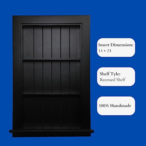 14 x 24 Medicine Cabinet Recessed, Wall Niche, Bathroom Wall Cabinet, 3-Tier, Between Studs Shelving for Drywall, Black - color: Harrison, size: 14x24