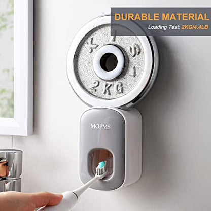 MOPMS Automatic Toothpaste Dispenser Wall Mounted for Kids and Adult 1Pcs | Automatic Toothpaste Squeezer Holder for Bathrooms - color: Gray