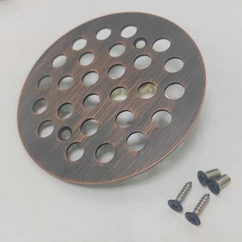 4-1/4 Inch Screw-in Round Shower Drain Cover Replacement Floor Drainer Grate with Screws (Oil Rubbed Bronze) - color: Oil Rubbed Bronze