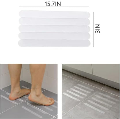 Anti-Slip Shower Stickers (24 PCS), Safe And Non-Slip Bathtub Strips, Not Easy To Move When Stepped On, Transparent And Beautiful, Easy To Install, Suitable For Bathtubs, Showers And Kitchens - size: 15IN