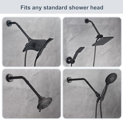 BRIGHT SHOWERS Shower Arm Extender for Rain and Handheld Shower Head, 6 Inch Shower Head Extension Arm, Shower Pipe Extension for Extending or Lowering Showerhead, Oil-Rubbed Bronze - color: Oil Rubbed Bronze, style: 6 Inch Extension