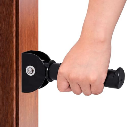Flip Up Grab Bars for Doorway, Extended Folding Stairs Assist Handle, Ergonomic Non-Slip Grab Handle, Great for Elderly, Handicap, Parkinson's, Support Up to 300 Pounds, Black