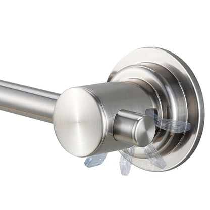 JiePai 17-28 Inch Extendable Suction Cup Towel Bar, Brushed Nickel | Adjustable,No Drill Removable Vacuum Towel Rail,Heavy Duty Wall Mount ,For Smooth Surfaces,for Bathroom & Kitchen - color: Brushed Nicke