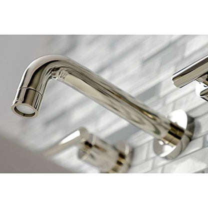 Kingston KS8126CML Wall Mount Bathroom Faucet, Polished Nickel - color: Polished Nickel