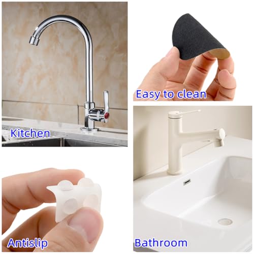 dophee Diatomite Fast Drying Stone Faucet Mat for Kitchen Sink, White | Sink Tray Faucet Splash Guard Absorbent Mat for Bathroom Counter, 23.3"x3.9" - color: White