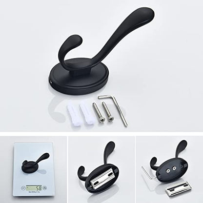 Coat Hooks Matte Black Bathroom Towel Hooks Modern Wall Hooks Heavy Duty 4 Pack, Wall Mounted Rustproof Metal Shower Hook for Bathrooms Bedroom Kitchen Hotel Garage - color: Black, size: Style B