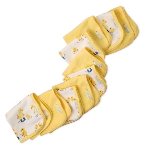 River 10-Pack Baby Washcloths 100% Organic Cotton Absorbent | GOTS Certified Organic Cotton for Baby, Toddler Girls, Boys, Unisex, Machine Washable, Made to Match Colors, 10*10 Inch - color: Puddle Jumpers