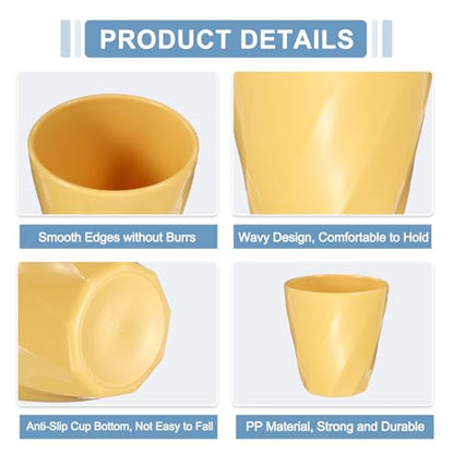 uxcell 4 Pcs Simple Toothbrush Cup, 13.5 OZ Reusable Bathroom Tumbler, 2.2 x 3.5 Unbreakable Plastic Cups for Storing Toothpaste Makeup Brush Holder Water Beverages Combs, Yellow - color: Yellow