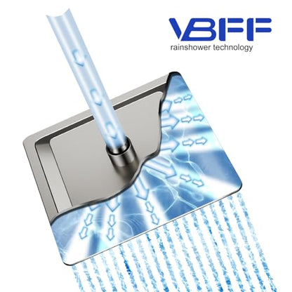 VBFF-Shower Head,rain shower head, 10 inch- Square Shower Head, 1.8 GPM Flow Rate, rainfall showerhead,VBFF08 (Brushed Nickel) - color: Brushed Nickel, size: 10 Inch