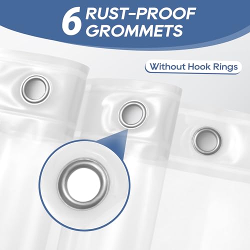 downluxe Clear Shower Curtain Liner with Magnets, Clear Shower Liner, 36" W x 72" L Lightweight Shower Curtains for Bathroom - color: Clear, size: 36"W x 72"L (Pack of 1)