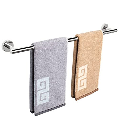 NearMoon Bath Towel Bar, Thicken Stainless Steel Shower Towel Rack Holder Wall Mounted for Bathroom, 26-lnch Overall Length-24-lnch Usable Hanging Space (1 Pack, Chrome Finish) - color: Chrome Finish, size: 26 Inch