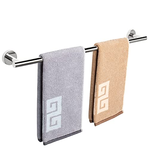 NearMoon Bath Towel Bar, Thicken Stainless Steel Shower Towel Rack Holder Wall Mounted for Bathroom, 26-lnch Overall Length-24-lnch Usable Hanging Space (1 Pack, Chrome Finish) - color: Chrome Finish, size: 26 Inch