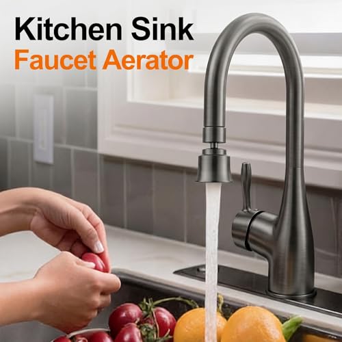 Metal Swivel Sink Faucet Aerator Extender for Kitchen Bathroom | 360° Swivel Faucet Nozzle with 55/64'' Female Thread, Dual Modes Sink Sprayer Attachment, Anti-clogging Design, Gun Gray - color: Gun Gray