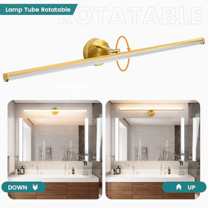 KAISITE Modern Bathroom Light - 39 Inch Dimmable 5CCT LED Vanity Light Bar for Restroom - color: Gold, size: 39 Inch