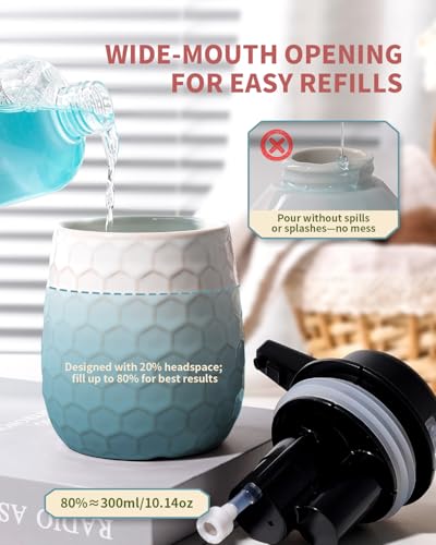 Automatic Soap Dispenser, Touchless Foaming Dish Soap Dispenser 13OZ/384ml, Ceramic White Foam Soap Dispenser Bathroom Kitchen, Waterproof, USB C Rechargeable, ANTIS'S HOME