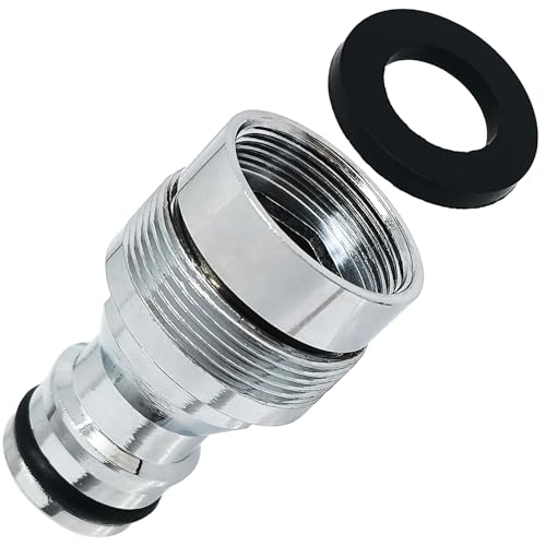 1pcs Brass Faucet Tap Quick Connector Adapter Kit,20mm Female Thread x 1mm Pitch Connector,Universal Faucet Adapter for Washing Machine And Pressure Washer(Silver) - size: 20mm Female Thread x 1mm