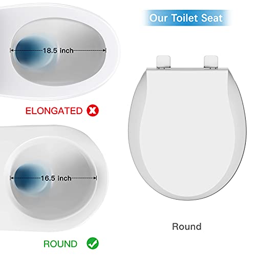 Toilet Seat Round Quick Release, Easy Installation & Release, Safe PP Material Easy Clean, Comfortable Ergonomic Design - size: Round-M01