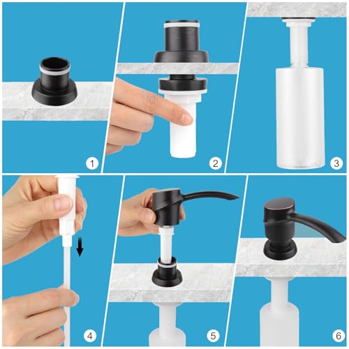 Kitchen Sink Soap Dispenser Chrome, Lotion Dispenser, ABS Dispenser Built-in Pump Head with 17 oz PET Bottle, Refill from Top - color: Chrome, style: 17oz Bottle