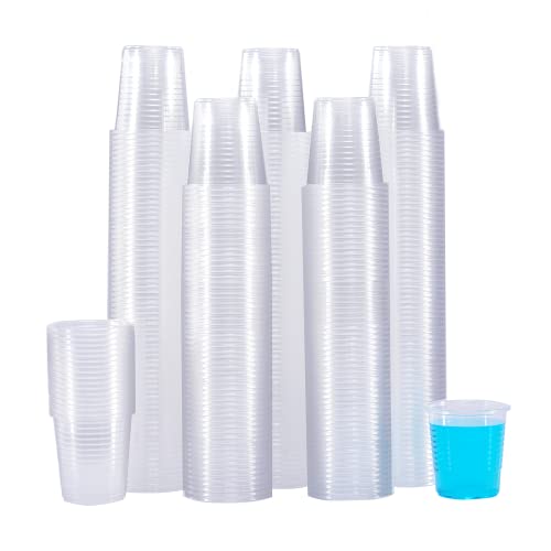 SIUQ 600 Pack 3 oz Clear Plastic Cups, Disposable Bathroom Mouthwash Cups | Small Plastic Drinking Cup for Ice Tea, Tasting, Party, Picnic, BBQ, Travel and Event - style: 3 oz-600pack
