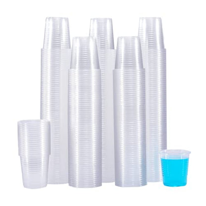 SIUQ 600 Pack 3 oz Clear Plastic Cups, Disposable Bathroom Mouthwash Cups | Small Plastic Drinking Cup for Ice Tea, Tasting, Party, Picnic, BBQ, Travel and Event - style: 3 oz-600pack