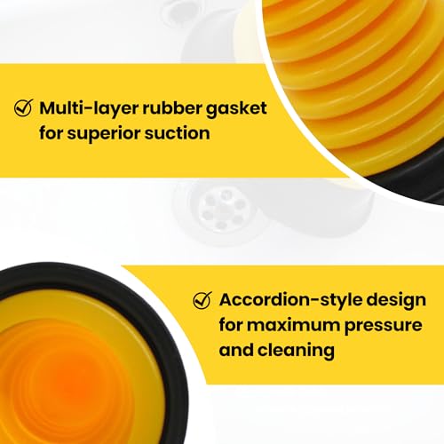 Gadgetime USA Small Sink Plunger - Mini Sink & Drain Plunger for Bathrooms, Kitchens, Sinks, Baths, Showers, RVs & Tubs - Mini Clog Remover - Heavy Duty Plumber's Plunger