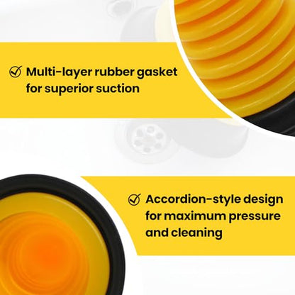 Gadgetime USA Small Sink Plunger - Mini Sink & Drain Plunger for Bathrooms, Kitchens, Sinks, Baths, Showers, RVs & Tubs - Mini Clog Remover - Heavy Duty Plumber's Plunger