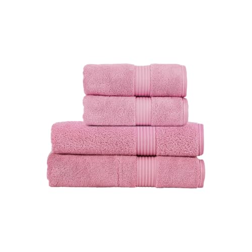 Christy Supreme Hygro 4 Piece Towel Set | Blush | 100% Luxury Supima Cotton | Ultra Soft | Super Absorbent | 650GSM | 2 Bath Towels 2 Hand Towels - color: Blush, size: 4 Piece Towel Set