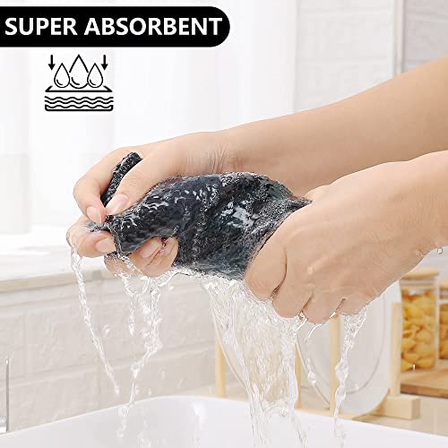 Homaxy 100% Cotton Check 12 Pack Dish Cloths, 12" x 12", Black & Grey | Waffle Weave, Plaid, Super Soft and Absorbent Dish Rags, Quick Drying, Multi-Purpose - color: Black & Grey, size: 12 x 12 - 12 Pack