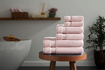 Ozdilek 6-Piece Bath Towel Set, 2 Bath, 2 Hand, 2 Wash100% Cotton Turkish Towels, 2 Bath Towels (30x60/550 GSM), 2 Hand Towels (16x30/575 GSM), 2 Washcloths (13x13/600 GSM) Towel Set (Mauve Pink) - color: Mauve