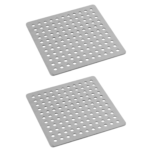 Square Drain Cover Grates,2.95" x 2.95" 304 Stainless Steel Drainage Grate Cover Replacement Floor Drain Strainer for Shower, Bathroom Floor, Balcony, and Outdoor Garden Drains -2pcs - size: 2.95" x 2.95"
