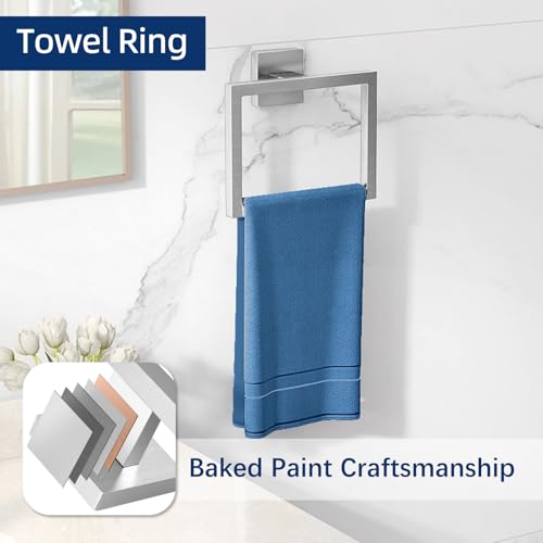 Gypie 16Inch Bathroom Accessory Set Wall Mounted, Brushed Nickel 5-Pieces | Stainless Steel Bathroom Hardware Set Towel Bar Set - color: Brushed Nickel 5 Piece, size: 16 Inch