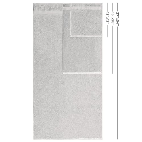 American Veteran Towel, 100% Cotton Turkish 6 Piece Towel Set, Luxury Towels Set of 6 for Bathroom Essentials, 2 Bath Towels 2 Hand Towels 2 Washcloths, Silver Grey - color: Silver Grey, size: XL 6PC