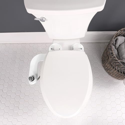 Bio Bidet SlimEdge Bidet Attachment for Toilet, Non Electric, Dual Nozzles for Front and Rear Cold Water Wash, Adjustable Water Pressure, White - size: 1 Pack