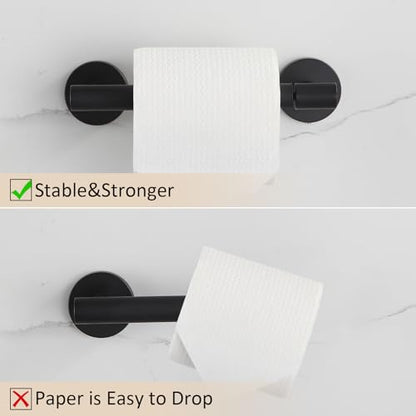 BGL Toilet Paper Holder Black Wall Mount, Bathroom Toilet Paper Holder Matte Black SUS 304 Stainless Steel, Double Post Pivoting Toilet Paper Roll Holder for Bathroom RV - color: Matte Black