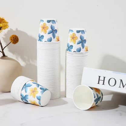 Tamone 600 Pack 3 oz Bathroom Cups, Small Paper Cups Flower Design, Mouthwash Cups, Disposable Paper Cups,3oz Paper Cups for Party, Picnic, BBQ, Travel, Home and Event - color: Blue