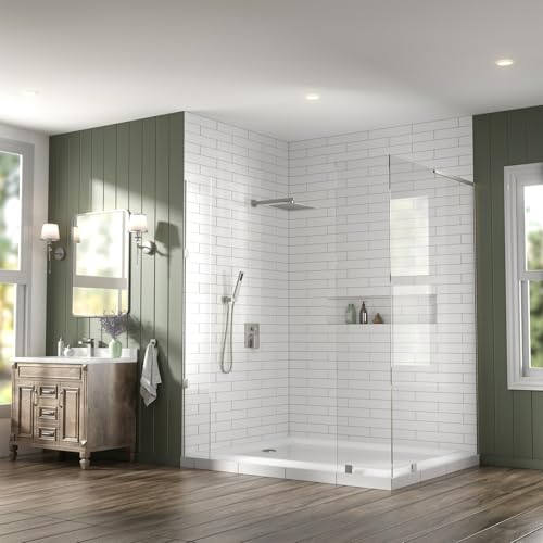 Lava Odoro Modern 2-Setting Square Shower System with Rain Shower Head and Handheld Spray Brushed Nickel, Rainfall Shower Faucet Set Brushed Nickel, Shower Valve and Trim Kit, SF103-BN - color: Brushed Nickel, style: Without Tub Spout