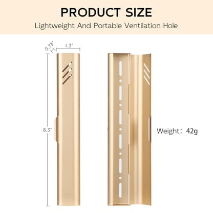 Travel Toothbrush Case, Portable Toothbrush Holder, Durable Aluminum Toothbrush Storage Box, Small Breathable Manual Toothbrush Container for Traveling, School, Camping, Business Trip - Gold - color: Gold