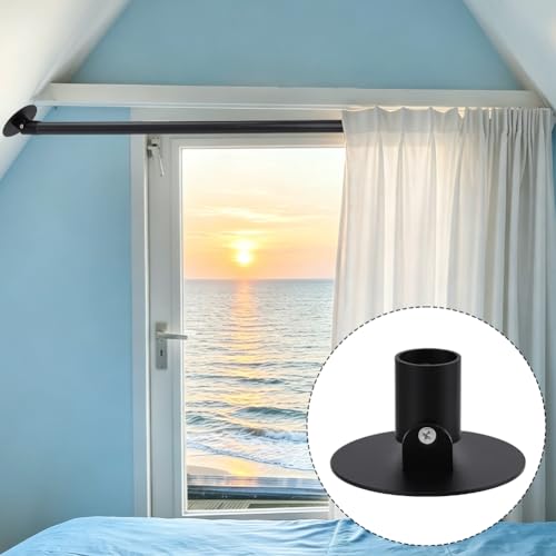 AHANDMAKER 2 Pack Adjustable Angled Shower Bracket Stainless Steel Wall Mount Curtain Rod Closet Rod Bracket for Bathroom Slanted Wall Sloped Ceilings Attic Bathrooms, Fits 1" Rods Black - size: 25 mm
