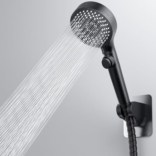 RV Shower Head with Stainless Steel Hose, 5 Mode High Pressure Shower Head with Handheld On Off Switch, Camper Shower Head Replacement for RV, Travel Trailer, Motorhome, RV Accessories Part, Black - color: Black