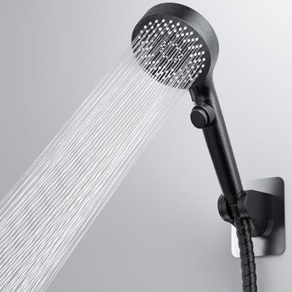 RV Shower Head with Stainless Steel Hose, 5 Mode High Pressure Shower Head with Handheld On Off Switch, Camper Shower Head Replacement for RV, Travel Trailer, Motorhome, RV Accessories Part, Black - color: Black