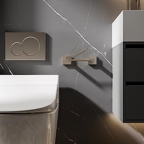 RUACQ Brushed Nickel Toilet Paper Holder & Towel Ring, Bathroom Accessories | 2-Piece Bathroom Hardware Set, Pivoting Tissue Roll Holder, Hand Towel Ring, Square Base, 304 Stainless Steel, Wall Mounted - color: Brushed Nickel, size: 2pcs