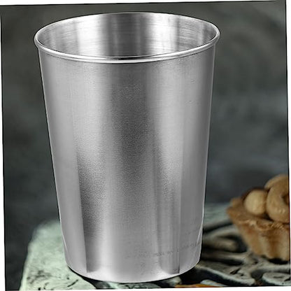 Healifty Stainless Steel Water Cup 180ml Silver Tumbler for Bathroom Sturdy and Versatile Drinking Cup for Home Use or Travel