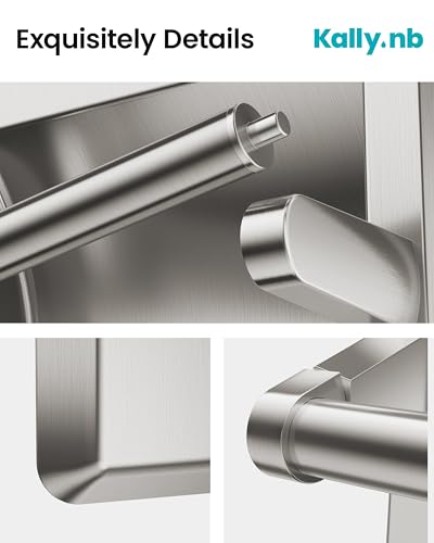 Recessed Toilet Paper Holder Brushed Nickel, in-Wall, 304 Stainless Steel | Inset Toilet Paper Holder, Spring-Free Pivoting Arm, Space-Saving Flush Mount, Fits Rolls up to 6 in - color: Brushed Nickel